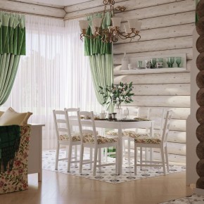 Комлект Вествик обеденный стол и четыре стула, массив сосны, цвет белый в Казани - kazan.mebel-74.com | фото