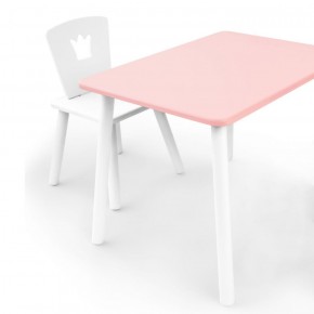 Комплект детской мебели стол и стул Корона (Розовый/Белый/Белый) в Казани - kazan.mebel-74.com | фото