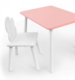 Комплект детской мебели стол и стул Облачко (Розывый/Белый/Белый) в Казани - kazan.mebel-74.com | фото