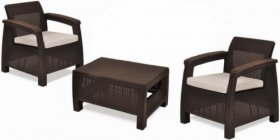 Комплект мебели Корфу Уикенд (Corfu Weekend) коричневый - серо-бежевый * в Казани - kazan.mebel-74.com | фото