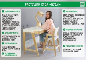 Комплект растущий стол и стул с чехлом 38 попугаев «Вуди» (Белый, Белый, Клетка) в Казани - kazan.mebel-74.com | фото