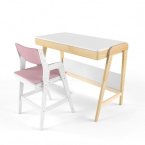 Комплект растущий стол и стул с чехлом 38 попугаев «Вуди» (Белый, Белый, Розовый) в Казани - kazan.mebel-74.com | фото