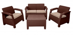 Комплект уличной мебели Yalta Premium Terrace Set (Ялта) шоколадый (+подушки под спину) в Казани - kazan.mebel-74.com | фото