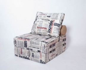 Кресло-кровать-пуф бескаркасное Прайм (Газета) в Казани - kazan.mebel-74.com | фото