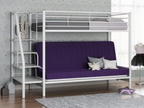 Кровать двухъярусная с диваном "Мадлен-3" (Белый/Фиолетовы) в Казани - kazan.mebel-74.com | фото