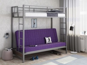 Кровать двухъярусная с диваном "Мадлен" (Серый/Фиолетовый) в Казани - kazan.mebel-74.com | фото