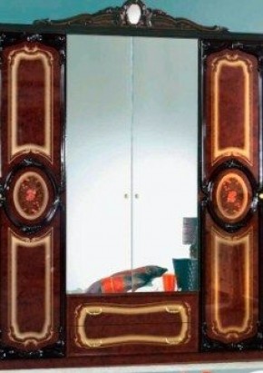Шкаф 4-х дверный с зеркалами (01.144) Роза (могано) в Казани - kazan.mebel-74.com | фото